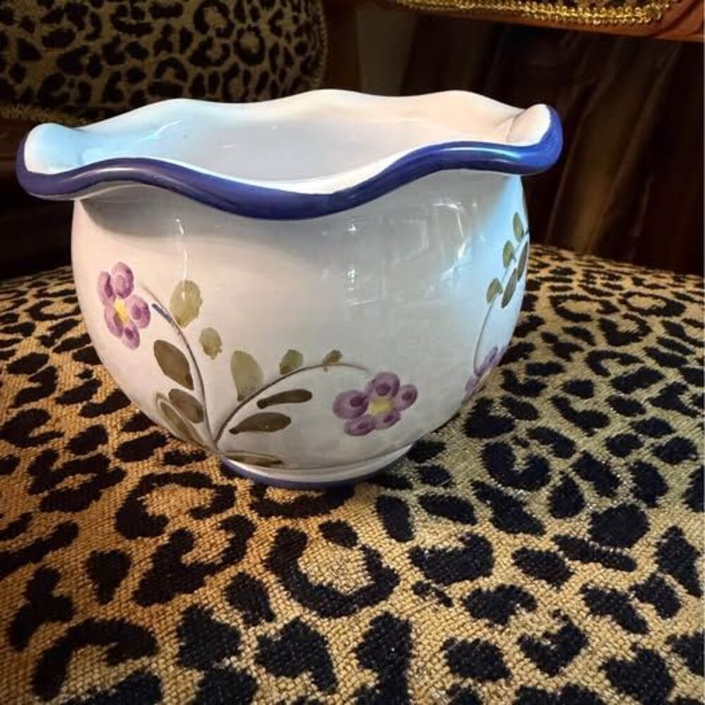 Hand Painted Floral Bowl catchall made in Italy